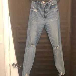 Garage skinny light blue jeans
